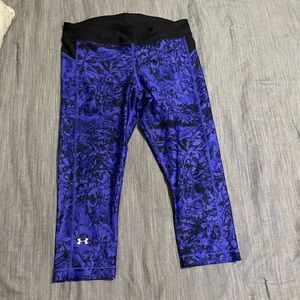 Large Black and Purple Under Armour Leggings